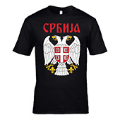 Majica 'Dvoglavi orao - Srbija' - crna